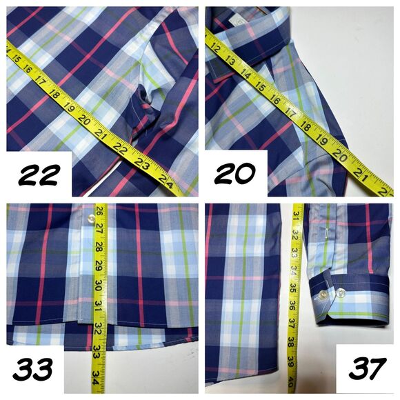 Eton Men's Contemporary Dress Shirt 41/16 Sz TL *TALL Large Multi Color Check - Picture 6 of 7